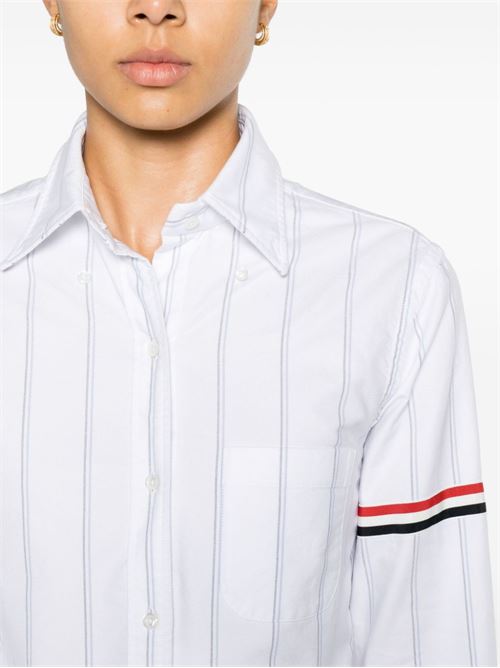 Camicia crop a righe THOM BROWNE | FLL183OF0660100